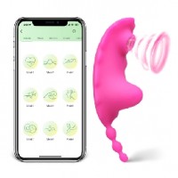 APP Compatible Wearable Vibrator, 9 Function, with Sucking Function, PINK